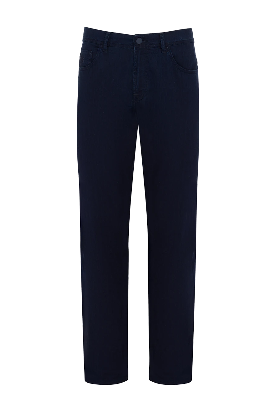 Scissor Scriptor Blue men's jeans made of cotton and polyamide - 71% cotton, 29% polyamide. zipper, button. two side, two back pockets. Country of manufacture: Italy. Care: specialized cleaning - photo 1