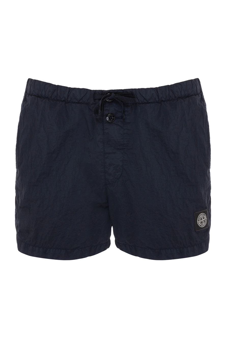 Stone Island Men's beach shorts made of polyamide blue - brand logo. 100% polyamide. Closure: button. two side pockets. Country of manufacture: Italy. Care: specialized cleaning - photo 1