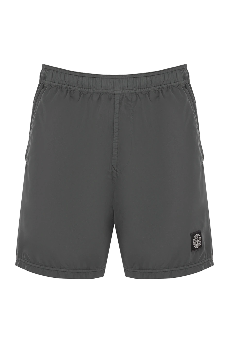 Stone Island Men's beach shorts made of polyamide green - brand logo. 100% polyamide. Closure: zipper. two side pockets. Country of manufacture: Italy. Care: specialized cleaning - photo 1