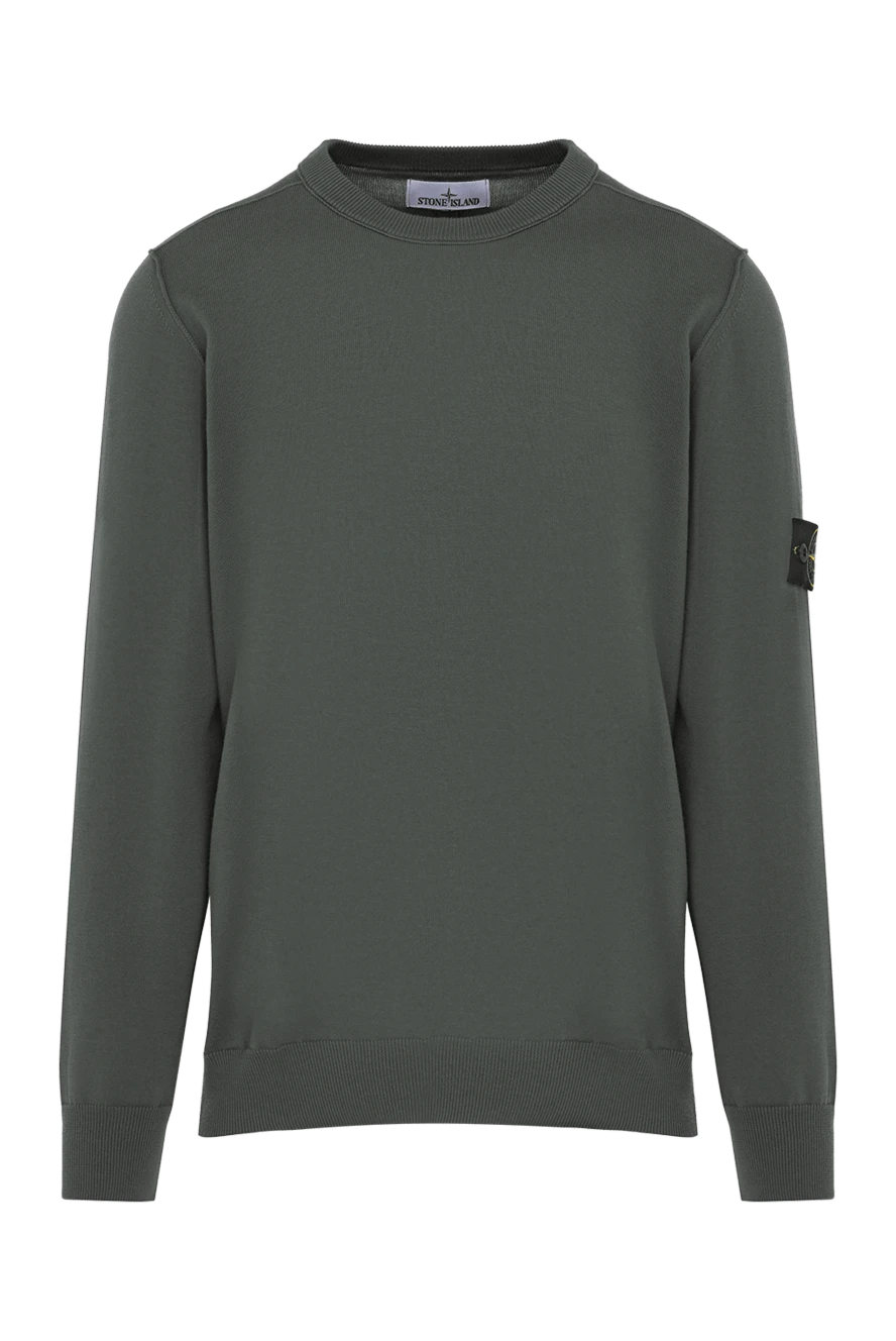 Stone Island Long sleeve cotton jumper for men green - brand logo. 100% cotton. Country of manufacture: Italy. Care: specialized cleaning - photo 1