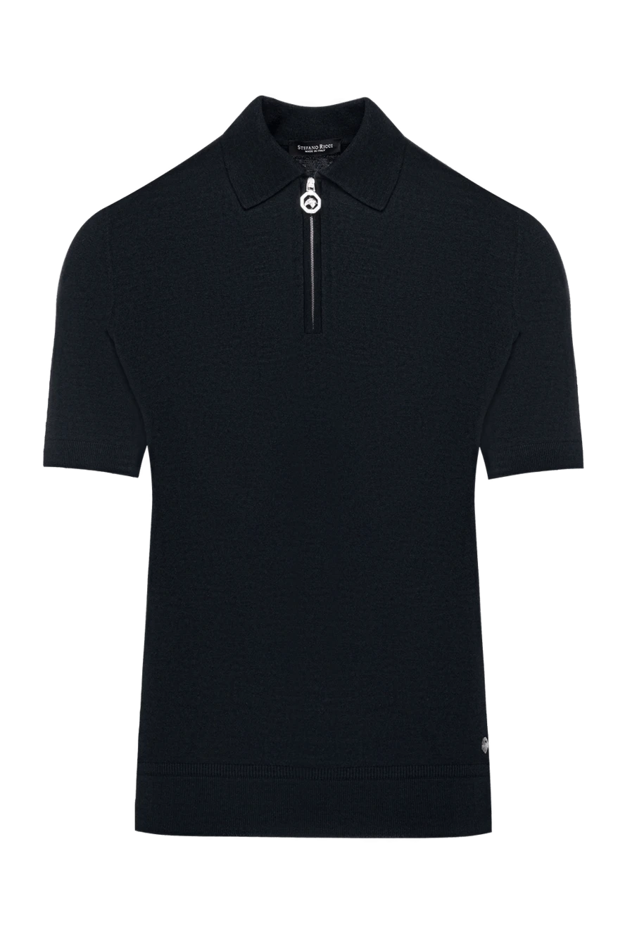 Stefano Ricci Поло чоловіче чорне з шовку - 100% шовк. блискавка. Країна виробник: Італія. Догляд: спеціалізоване чищення - фото 1