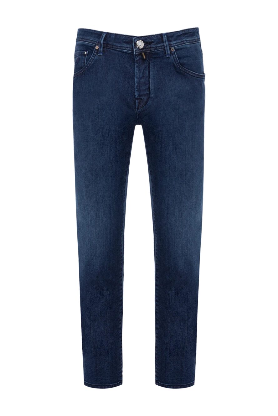 Jacob Cohen Blue jeans for men - worn effect. 71% cotton, 22% modal, 5% silk, 2% elastane. zipper, button. two front pockets, two back pockets. Country of manufacture: Italy. Care: specialized cleaning - photo 1