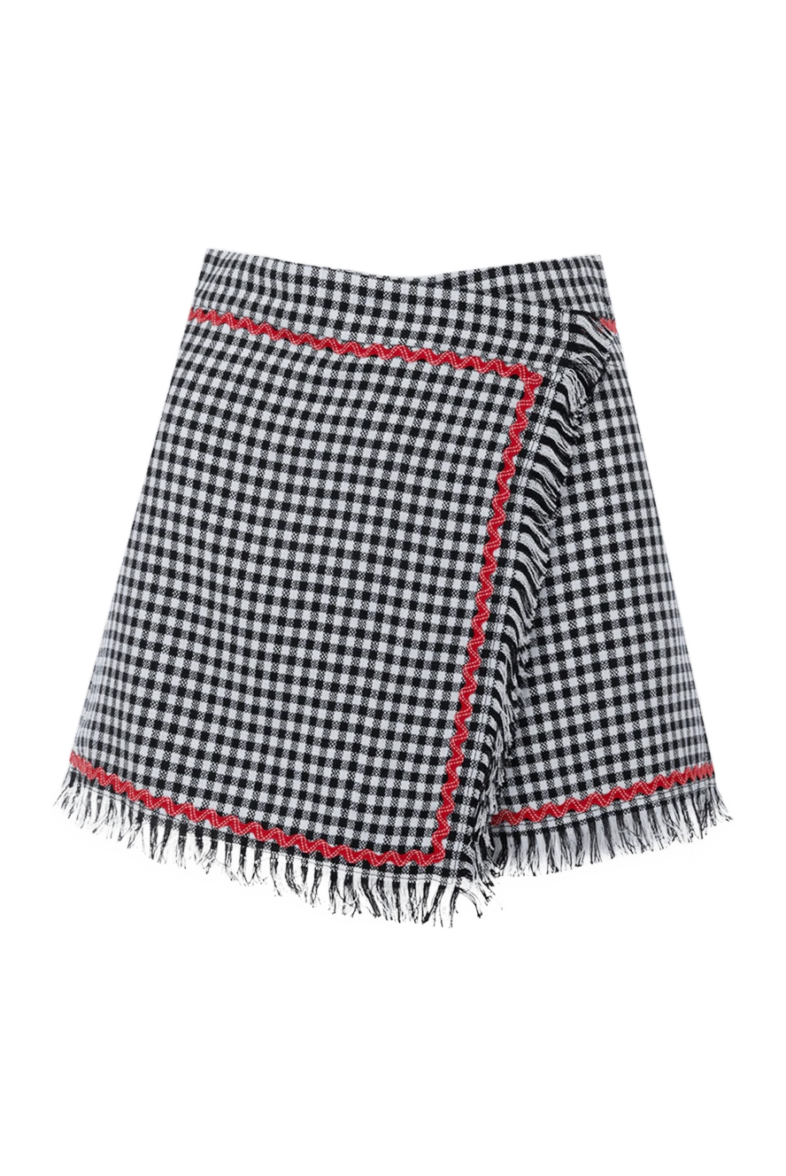 MSGM Shorts for women black - check pattern. 28% linen, 61% viscose, 7% polyester, 4% cotton. one back pocket. Country of manufacture: Italy. Care: specialized cleaning - photo 1