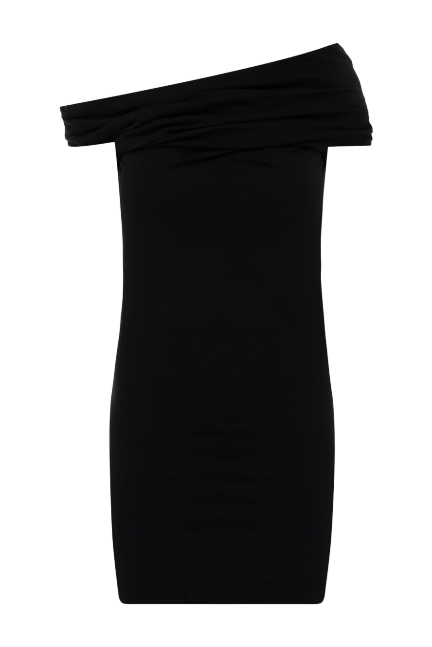 MSGM Black cotton dress for women - asymmetrical design. 100% cotton. Country of manufacture: Italy. Care: specialized cleaning - photo 1