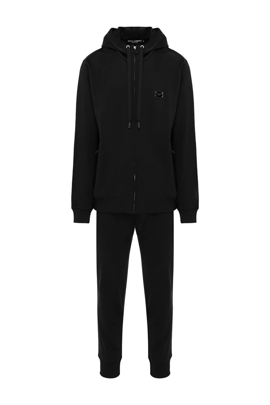 Dolce & Gabbana Blue men's walking suit made of cotton - brand logo. hood. 100% cotton. zipper, drawstring. two side pockets. Country of manufacture: Italy. Care: specialized cleaning - photo 1