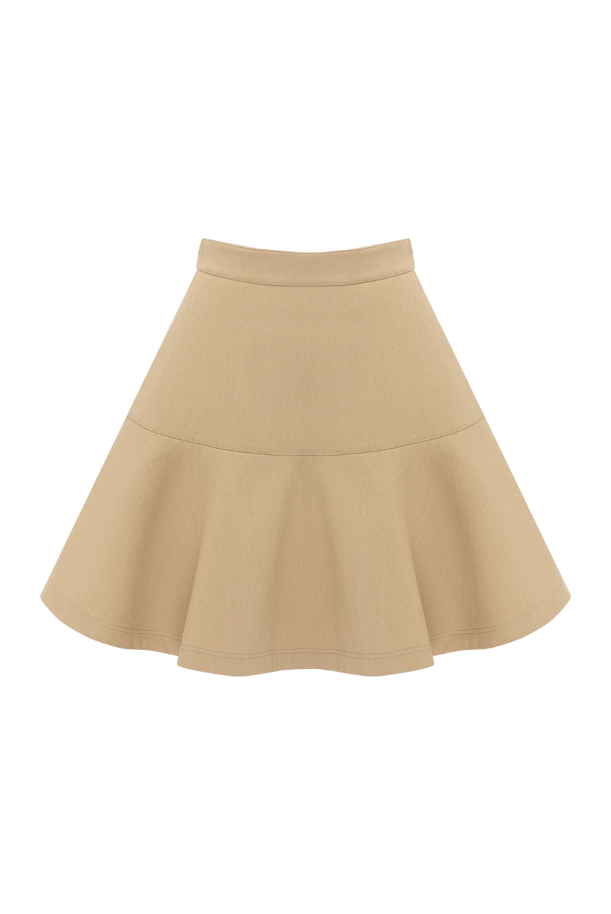 Dior Beige cotton mini skirt for women - 100% cotton. Closure: zipper. Country of manufacture: Italy. Care: specialized cleaning - photo 1