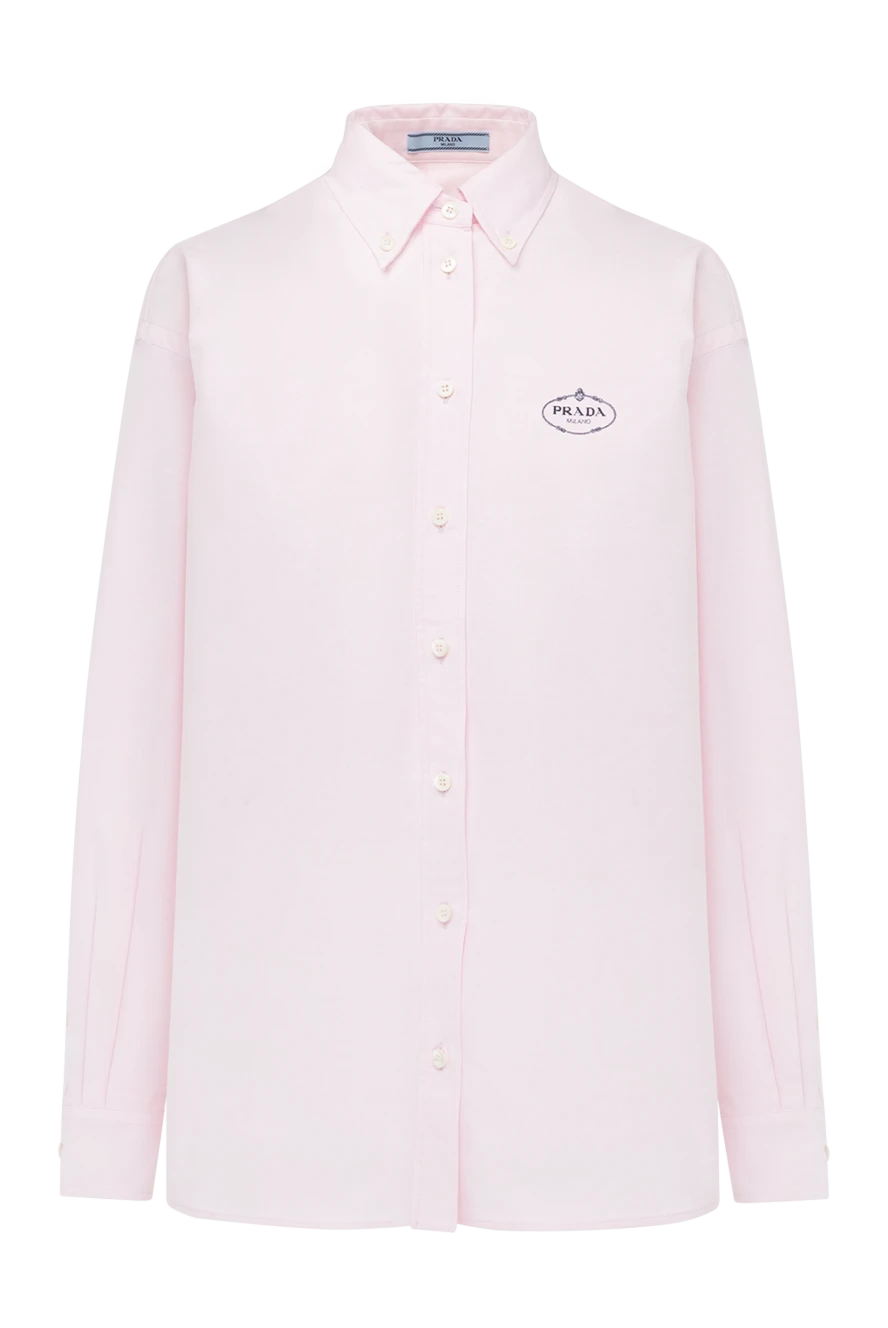 Prada Women's cotton shirt pink - 100% cotton. Closure: buttons. Country of manufacture: Italy. Care: specialized cleaning - photo 1