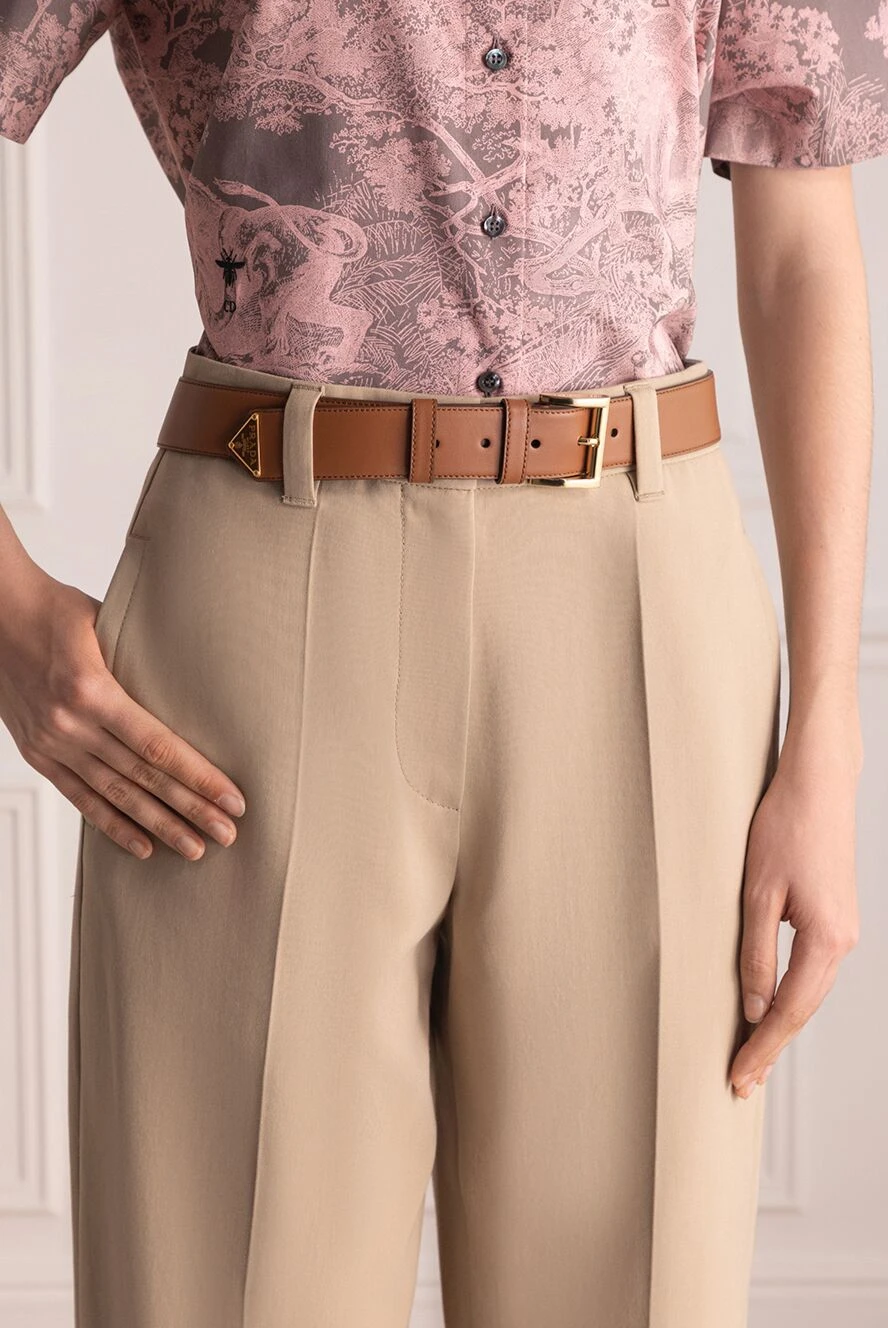 Prada brown genuine leather belt for women 178661 — Women belts