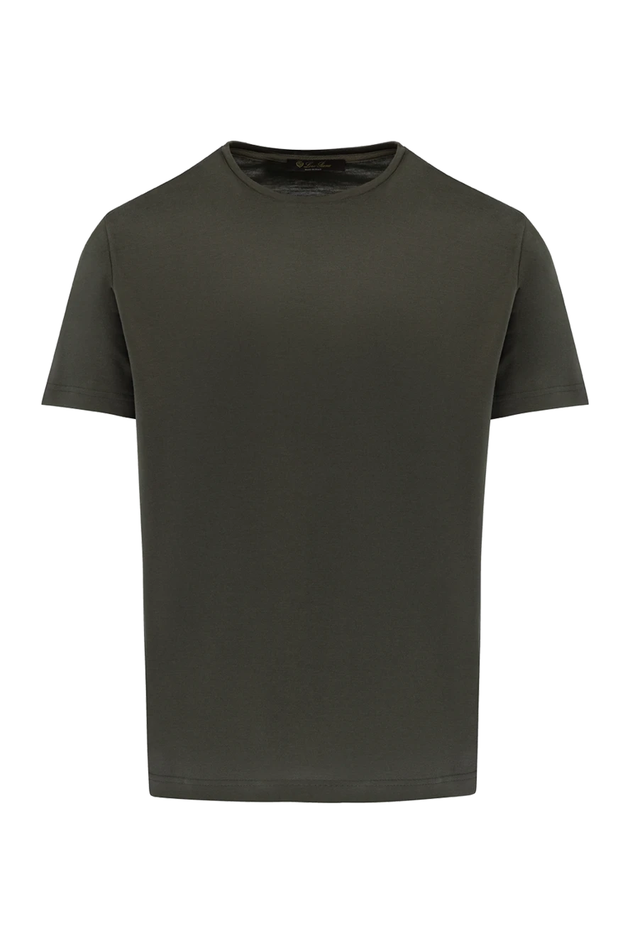 Loro Piana Men's green silk and cotton T-shirt - 60% cotton, 40% silk. Country of manufacture: Italy. Care: specialized cleaning - photo 1