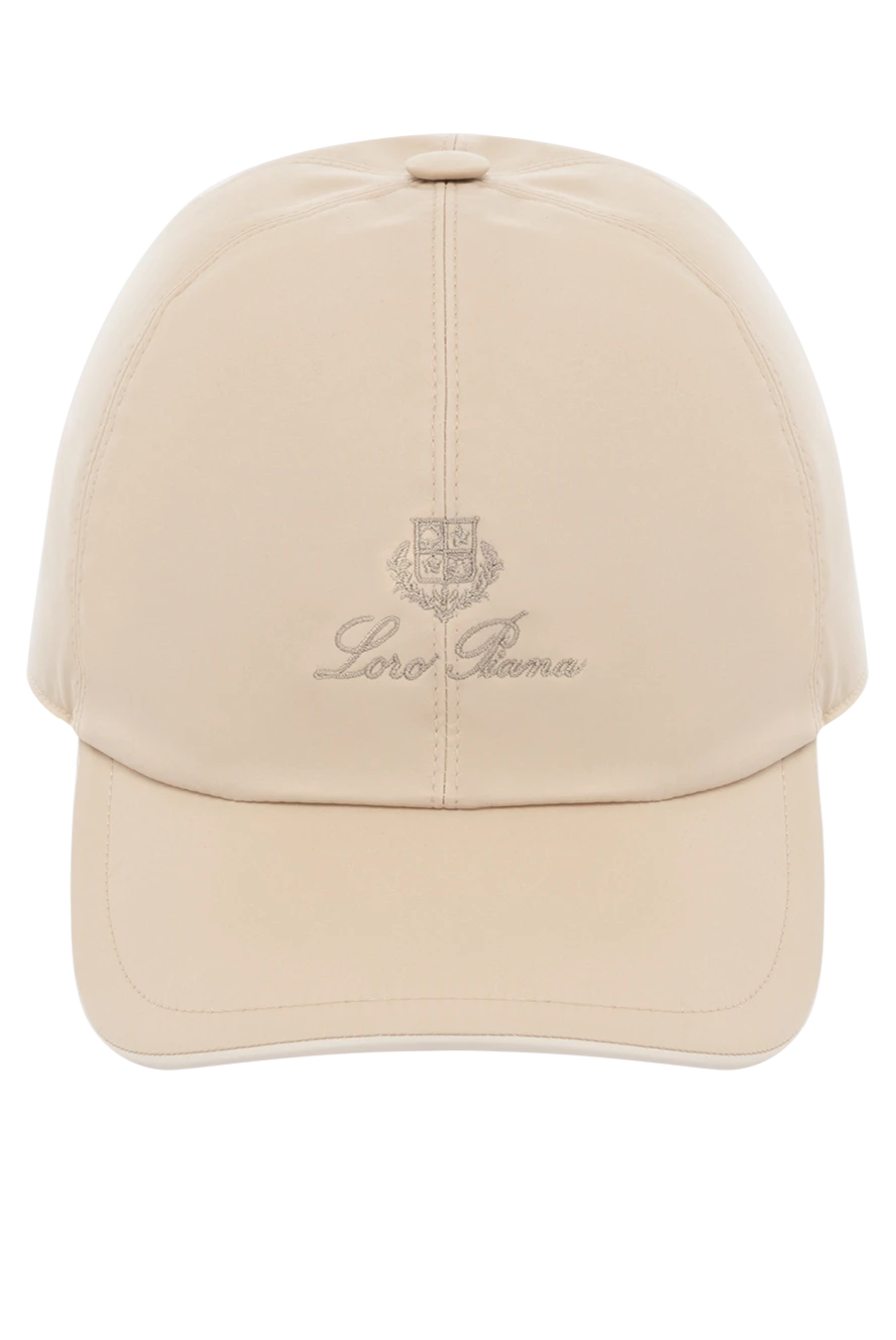 Loro Piana Polyester cap for men beige - brand logo. 100% polyester. Country of manufacture: Italy. Care: specialized cleaning - photo 1