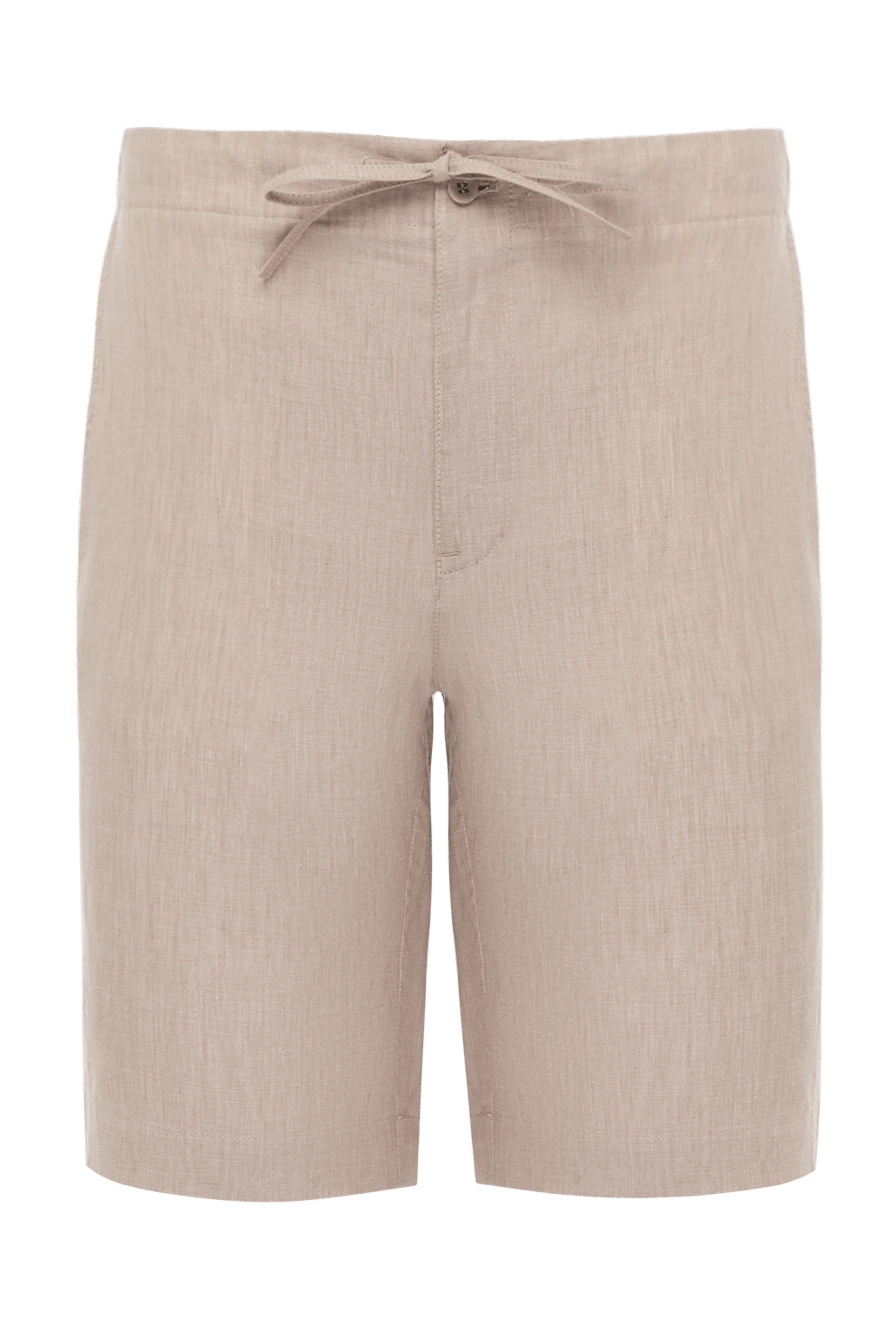 Loro Piana Men's beige linen shorts - 100% linen. drawstring, buttons, zipper. two side, two back pockets. Country of manufacture: Italy. Care: specialized cleaning - photo 1