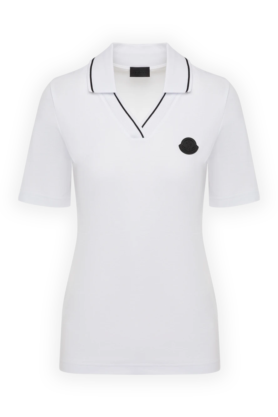 Moncler women s white cotton polo shirt 178735 Women polo Domino Online Store Ukraine