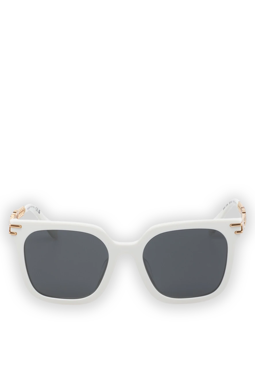 Miu Miu Women's white sunglasses with logo - brand logo. plastic. black. Country of manufacture: Italy. Care: specialized cleaning - photo 1