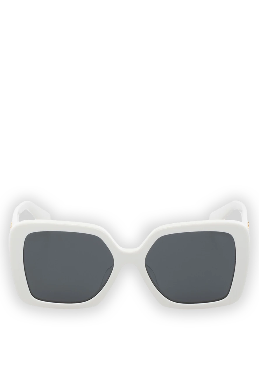 Miu Miu Women's white sunglasses with logo - brand logo. plastic. black. Country of manufacture: Italy. Care: specialized cleaning - photo 1