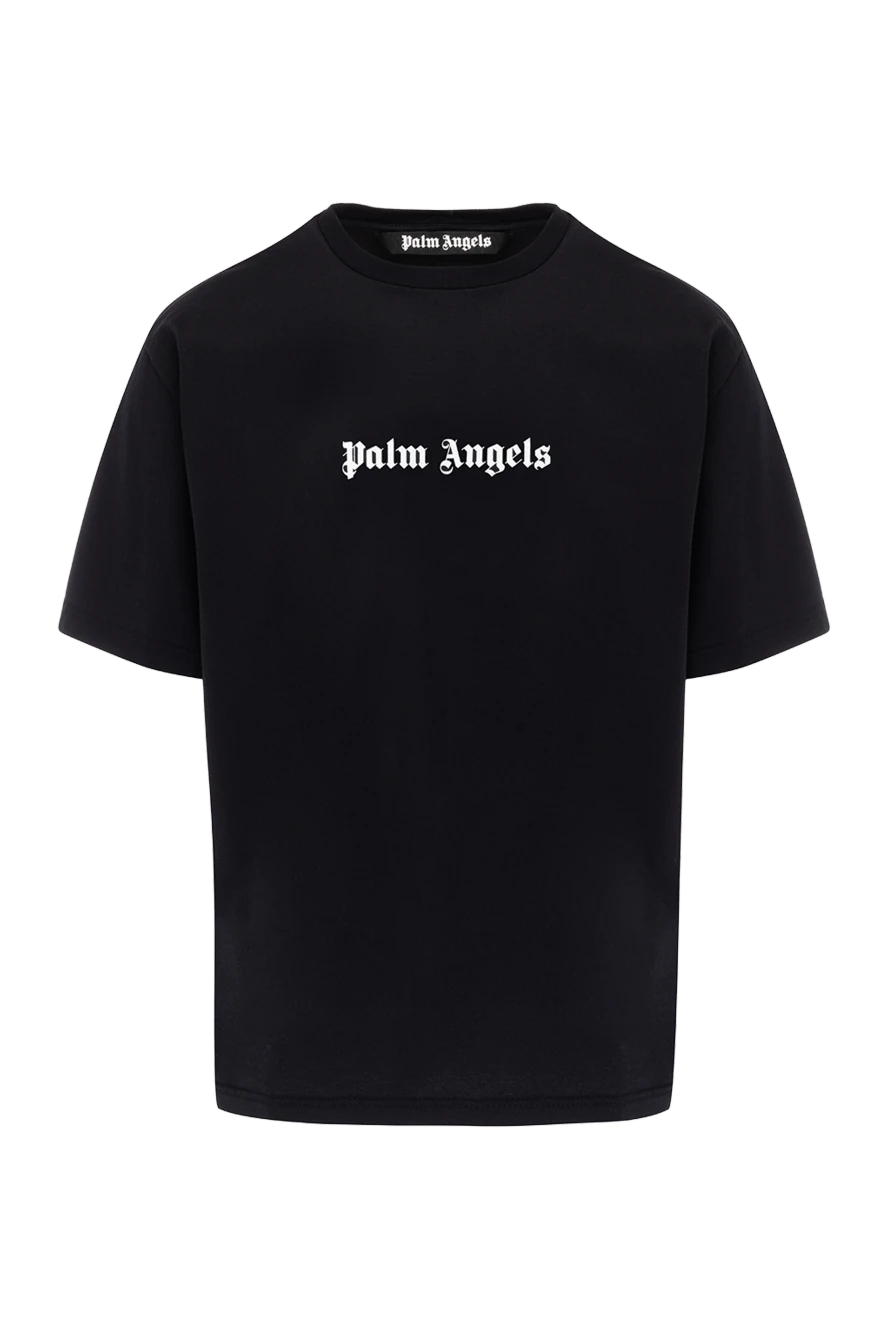 Palm Angels Men's black cotton T-shirt with logo - brand logo. 100% cotton. Country of manufacture: Italy. Care: specialized cleaning - photo 1