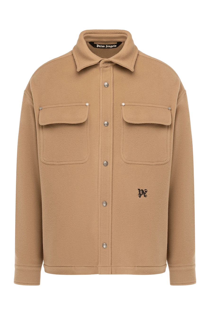 Palm Angels Beige men's jacket made of wool - 100% wool . Closure: buttons. two chest pockets. Country of manufacture: Italy. Care: specialized cleaning - photo 1