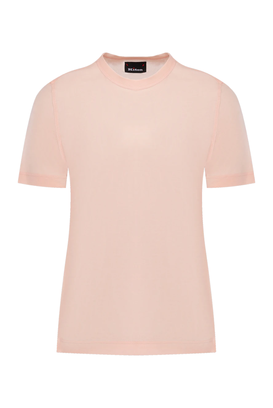 Kiton Pink cotton T-shirt for men - 100% cotton. Country of manufacture: Italy. Care: specialized cleaning - photo 1