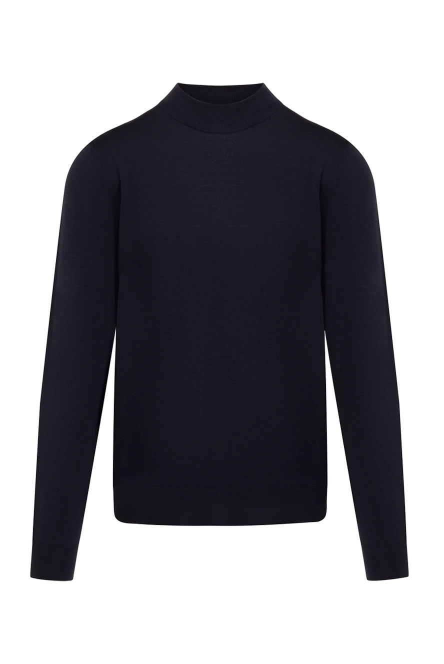 Svevo Long-sleeved wool sweater for men black - stand collar. 100% wool. Country of manufacture: Italy. Care: specialized cleaning - photo 1