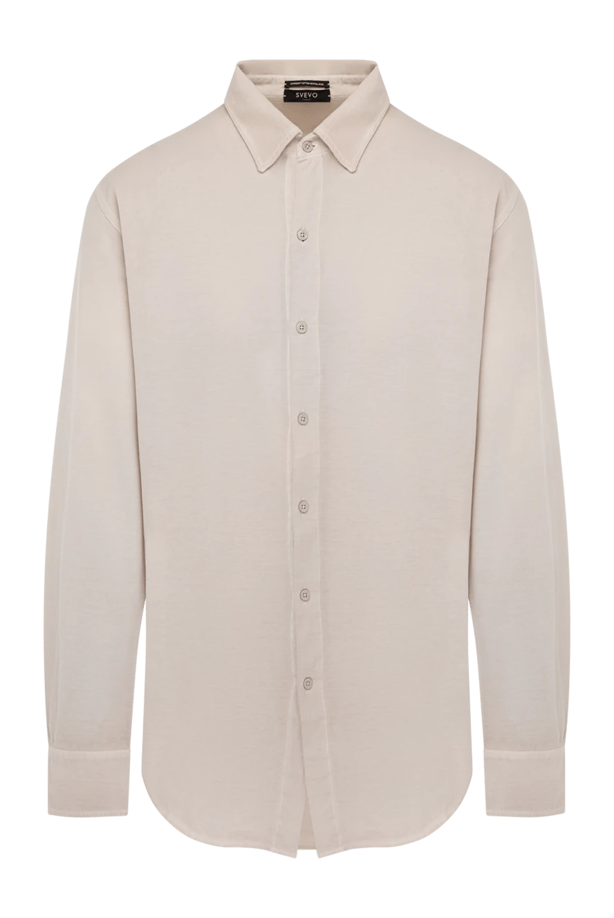 Svevo Men's beige cotton shirt - 100% cotton. Closure: button. Country of manufacture: Italy. Care: specialized cleaning - photo 1