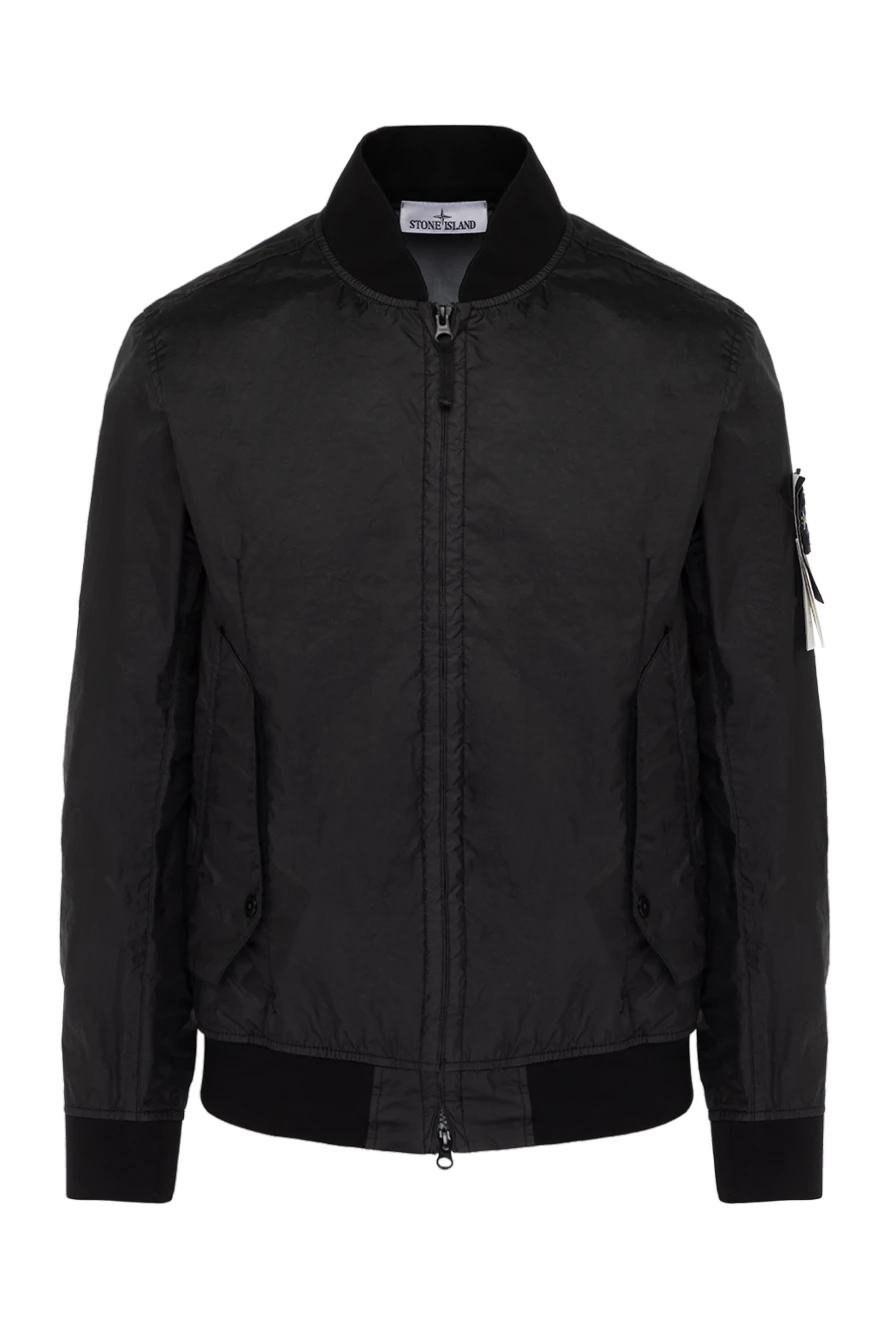 Stone Island Black men's jacket made of polyamide - brand logo on the sleeve. 100% polyamide. Closure: zipper. two side. Country of manufacture: Italy. Care: specialized cleaning - photo 1