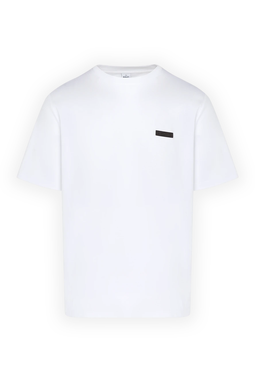 Berluti White cotton T-shirt for men - brand logo. 100% cotton. Country of manufacture: Italy. Care: specialized cleaning - photo 1