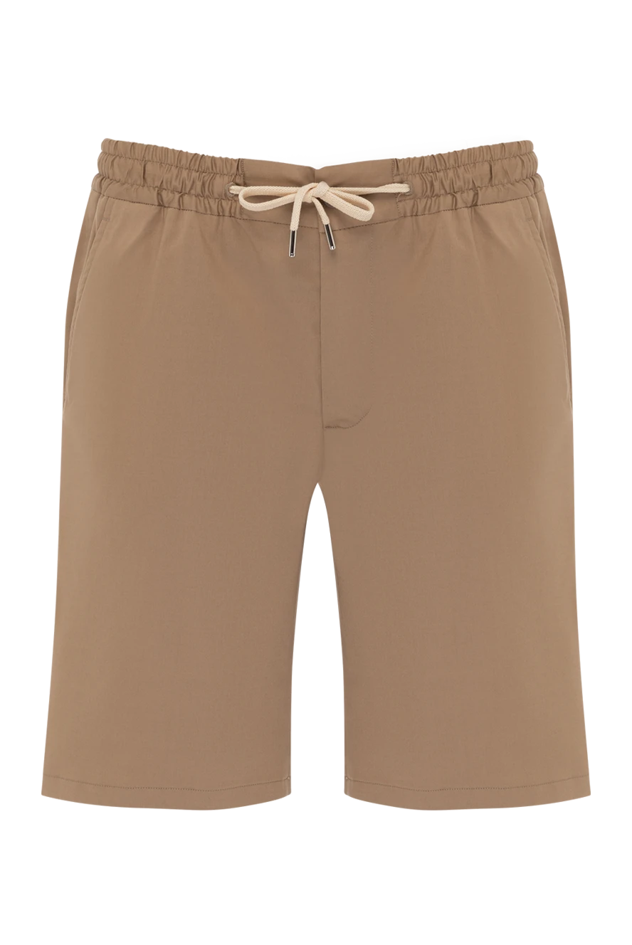 Cesare di Napoli Men's beige shorts - 85% cotton, 11% silk, 4% elastane. zipper, drawstring. two side pockets, one back pocket. Country of manufacture: Italy. Care: specialized cleaning - photo 1