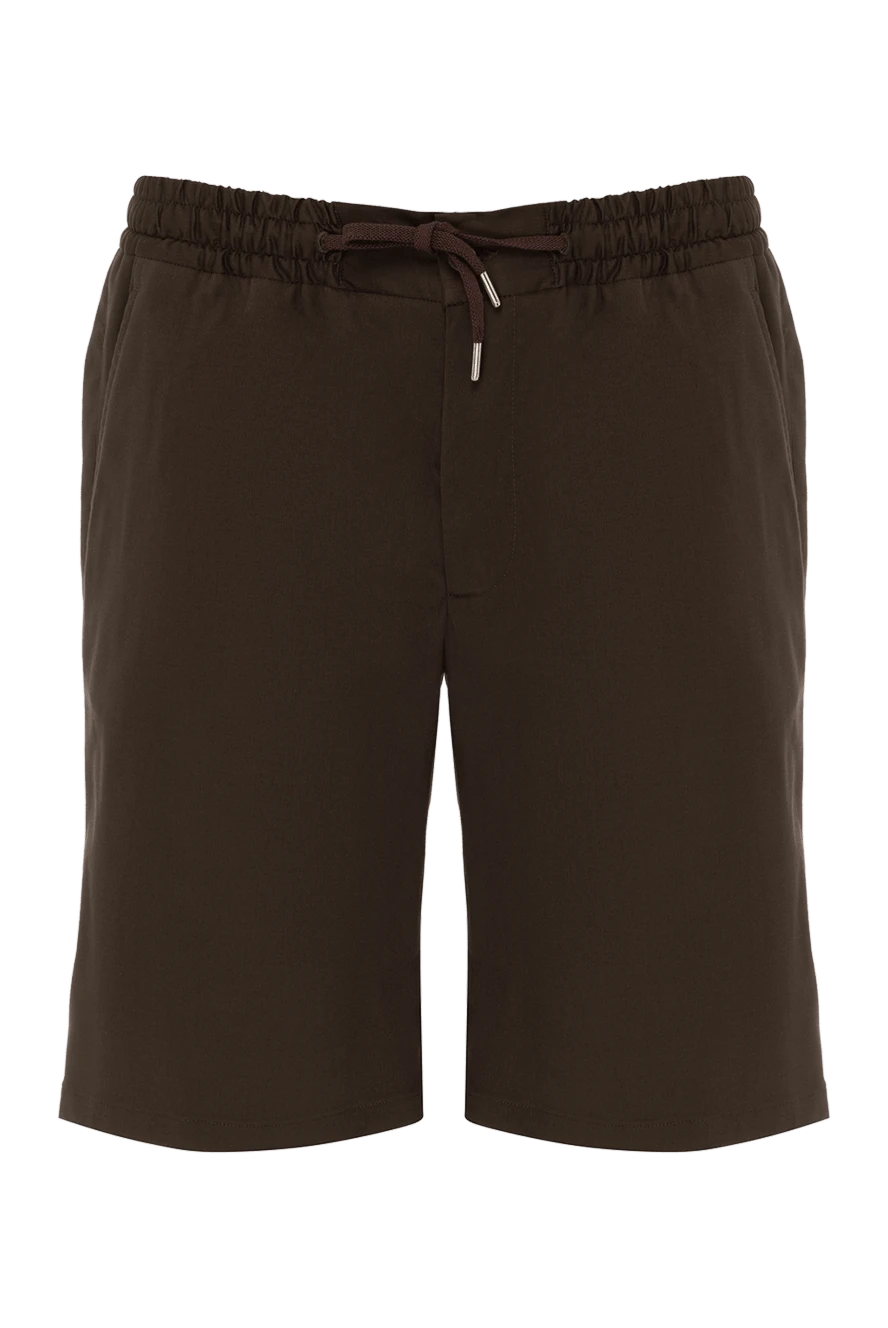 Cesare di Napoli Men's brown shorts - 85% cotton, 11% silk, 4% elastane. zipper, drawstring. two side pockets, one back pocket. Country of manufacture: Italy. Care: specialized cleaning - photo 1