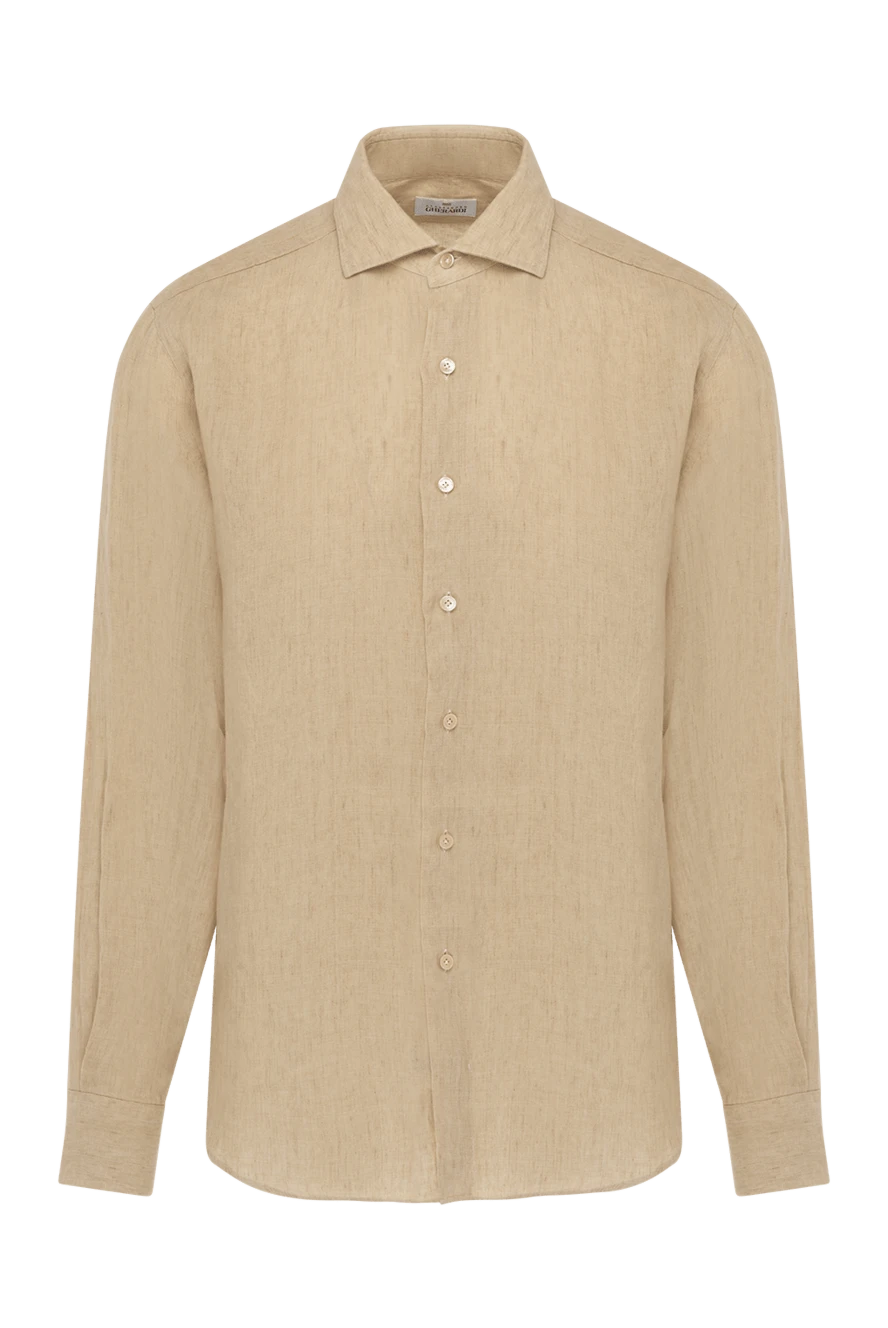 Alessandro Gherardi Men's beige linen shirt - 100% linen. Closure: buttons. Country of manufacture: Italy. Care: specialized cleaning - photo 1