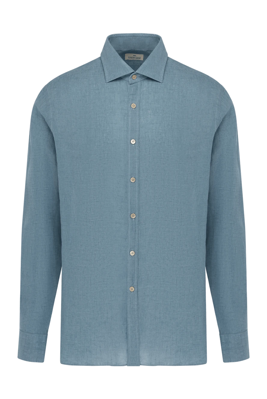 Alessandro Gherardi Men's blue linen shirt - 100% linen. Closure: buttons. Country of manufacture: Italy. Care: specialized cleaning - photo 1