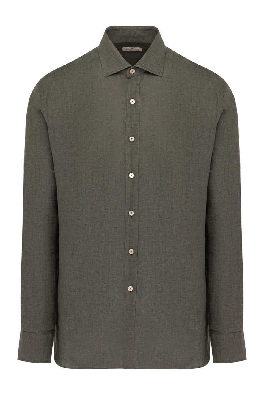 Alessandro Gherardi Green men's shirt made of linen - 100% linen. Closure: buttons. Country of manufacture: Italy. Care: specialized cleaning - photo 1