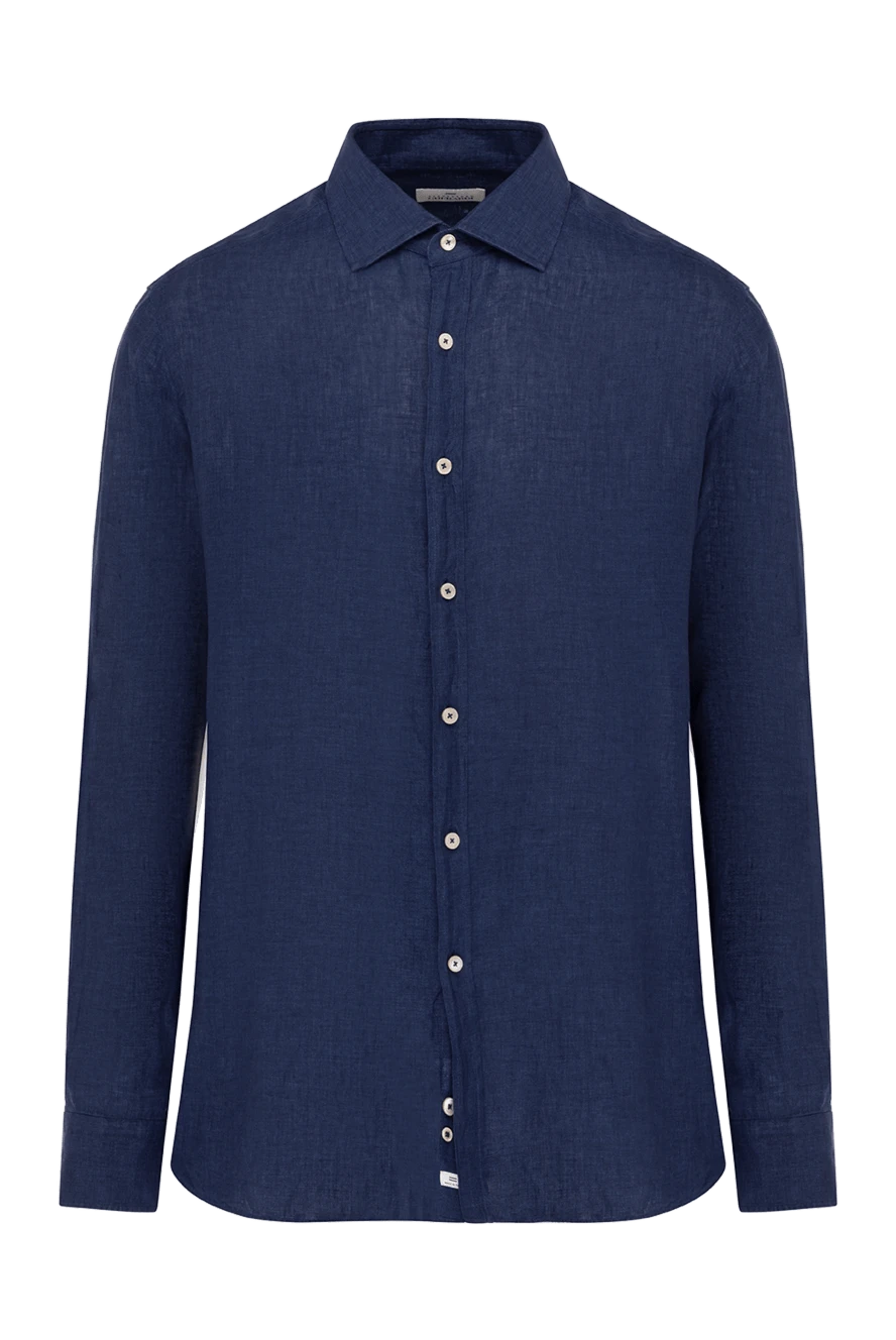 Alessandro Gherardi Men's blue linen shirt - 100% linen. Closure: buttons. Country of manufacture: Italy. Care: specialized cleaning - photo 1