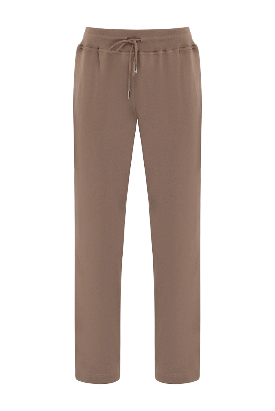 Kiton Brown men's pants made of cotton - 100% cotton. Closure: drawstring. two side pockets. Country of manufacture: Italy. Care: specialized cleaning - photo 1