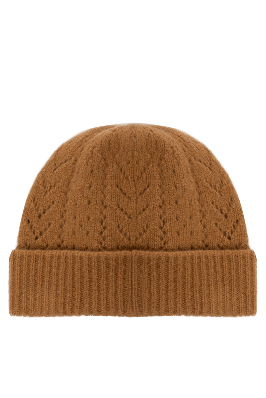 Celine Women's hat brown - textured pattern. 37% cashmere, 37% mohair, 26% silk. Country of manufacture: Italy. Care: specialized cleaning - photo 1