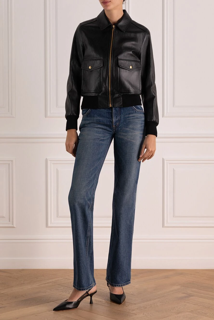 CELINE クラシックジャケット ツイルカシミア 2V69Q446V02AE CELINE ジャケット 44 ブラック カーフスキン | MixTHINKS