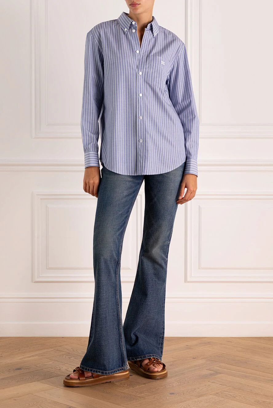 Celine women's blue cotton shirt 179188 — Women shirt | Domino