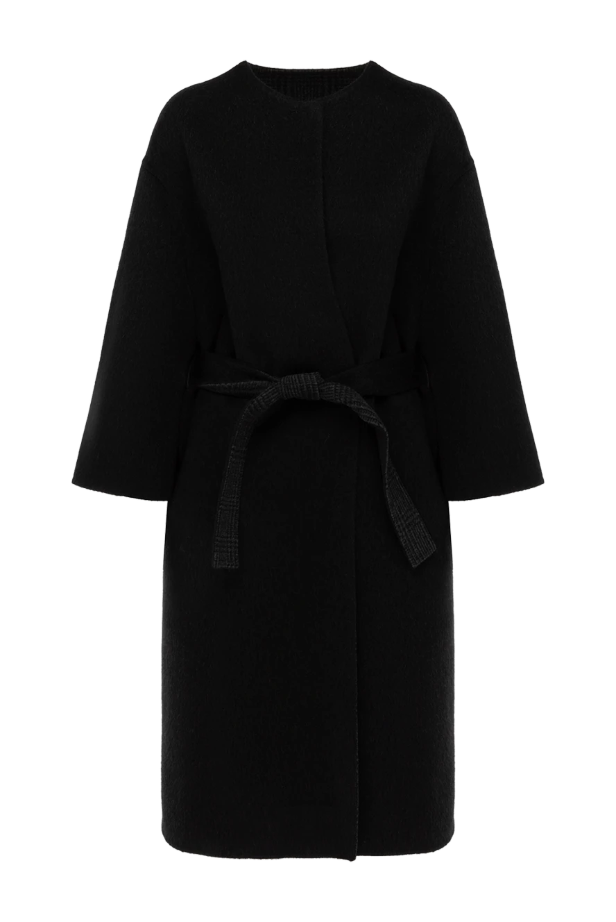 Dior Women's coat black - 87% wool, 11% llama, 1% cashmere, 1% silk. belt. two side pockets. Country of manufacture: Italy. Care: specialized cleaning - photo 1