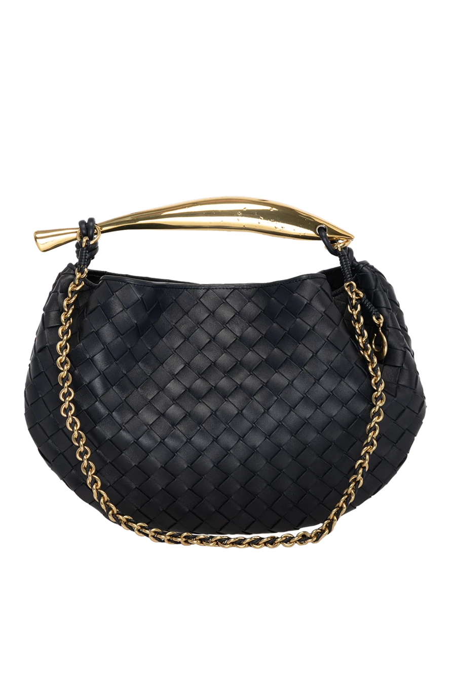 Bottega Veneta Women's black bag made of genuine leather - braided leather, sculpted handle. 100% sheepskin. Size: 33 cm x 20 cm x 4 cm. magnetic clasp. Country of manufacture: Italy. Care: specialized cleaning - photo 1