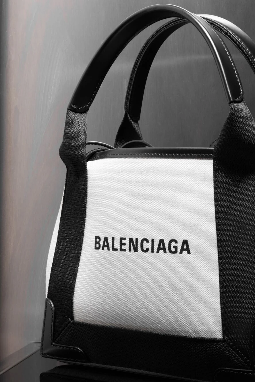 Balenciaga women's white bag made of cotton canvas and leather