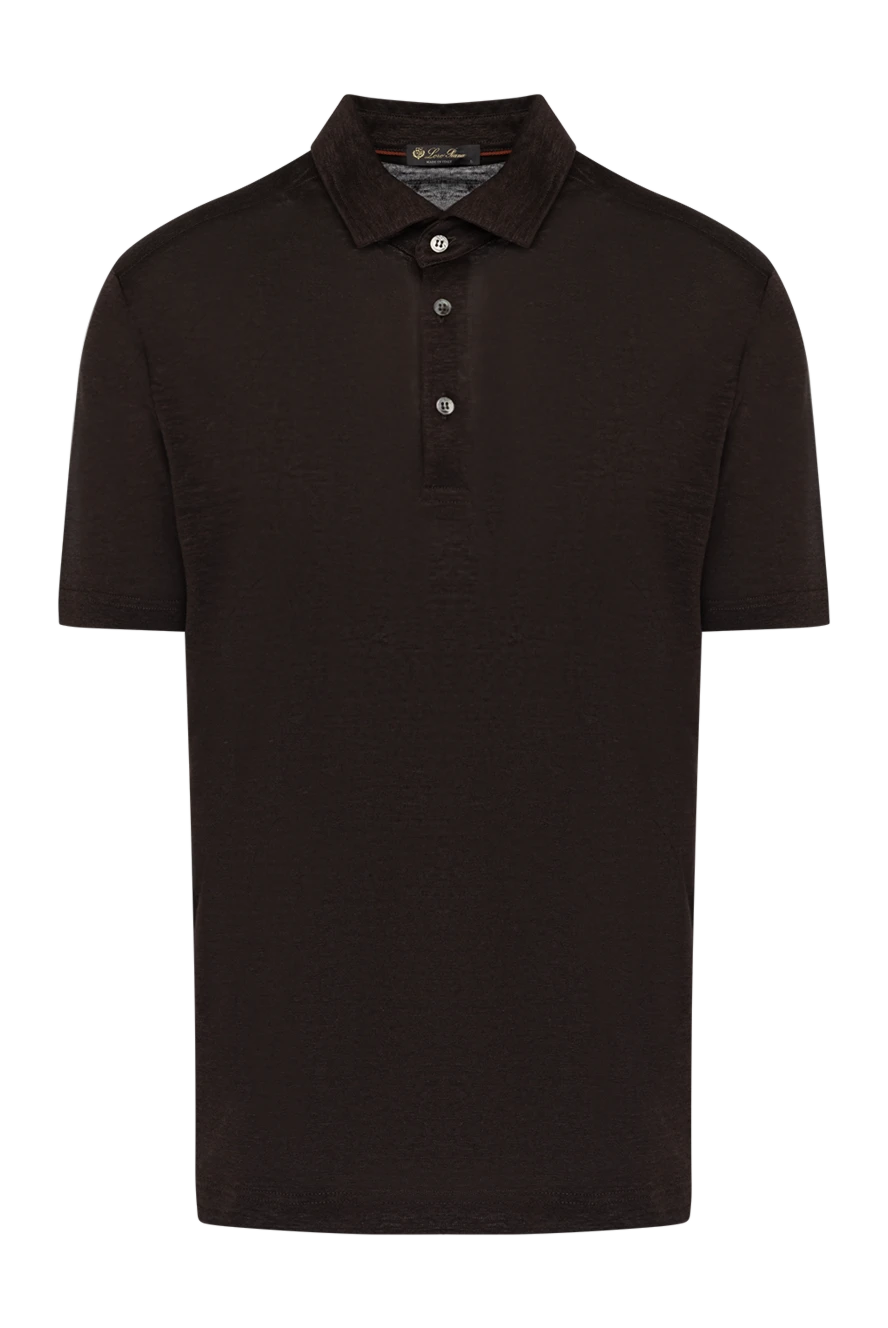 Loro Piana Polo for men brown from linen - 100% linen. Closure: buttons. Country of manufacture: Italy. Care: specialized cleaning - photo 1