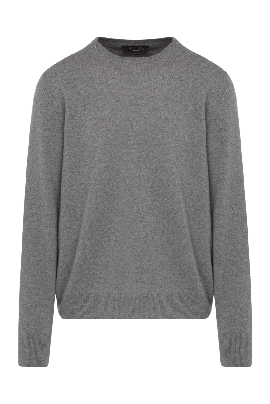 Loro Piana Men's gray cotton long sleeve jumper - 100% cashmere. Country of manufacture: Italy. Care: specialized cleaning - photo 1