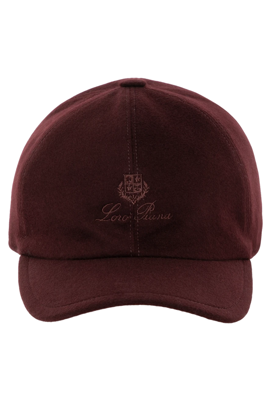 Loro Piana Men's burgundy cashmere cap - brand logo. 100% cashmere. Country of manufacture: Italy. Care: specialized cleaning - photo 1