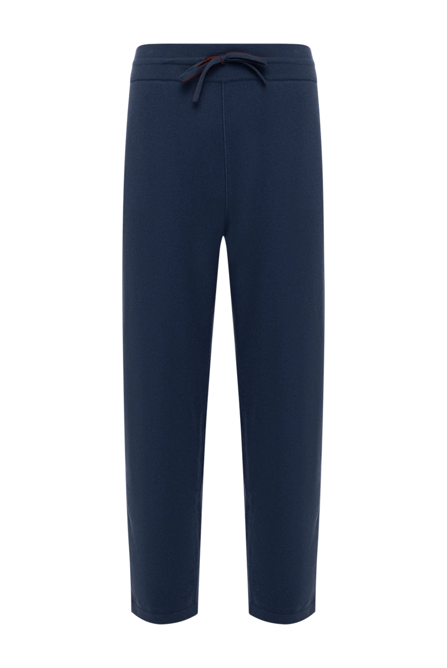 Loro Piana Men's blue cashmere pants - 100% cashmere. Closure: drawstring. two side pockets. Country of manufacture: Italy. Care: specialized cleaning - photo 1