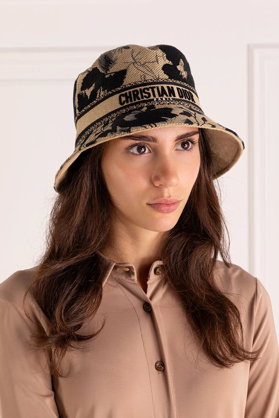 Dior panama hat for women beige made of cotton and polyester  display picture 2