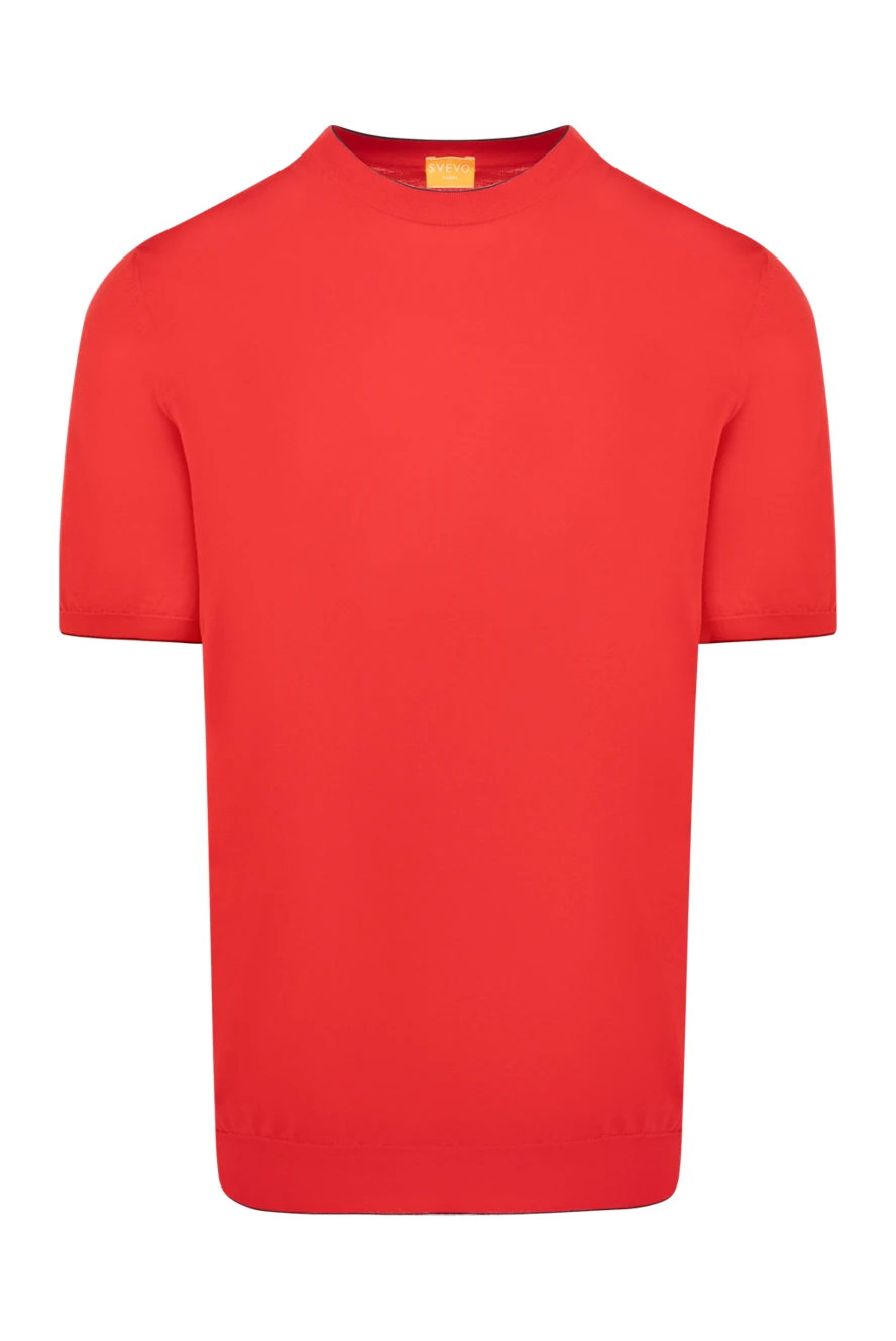 Svevo Short sleeve jumper for men, red, cotton - 100% cotton. Country of manufacture: Italy. Care: specialized cleaning - photo 1