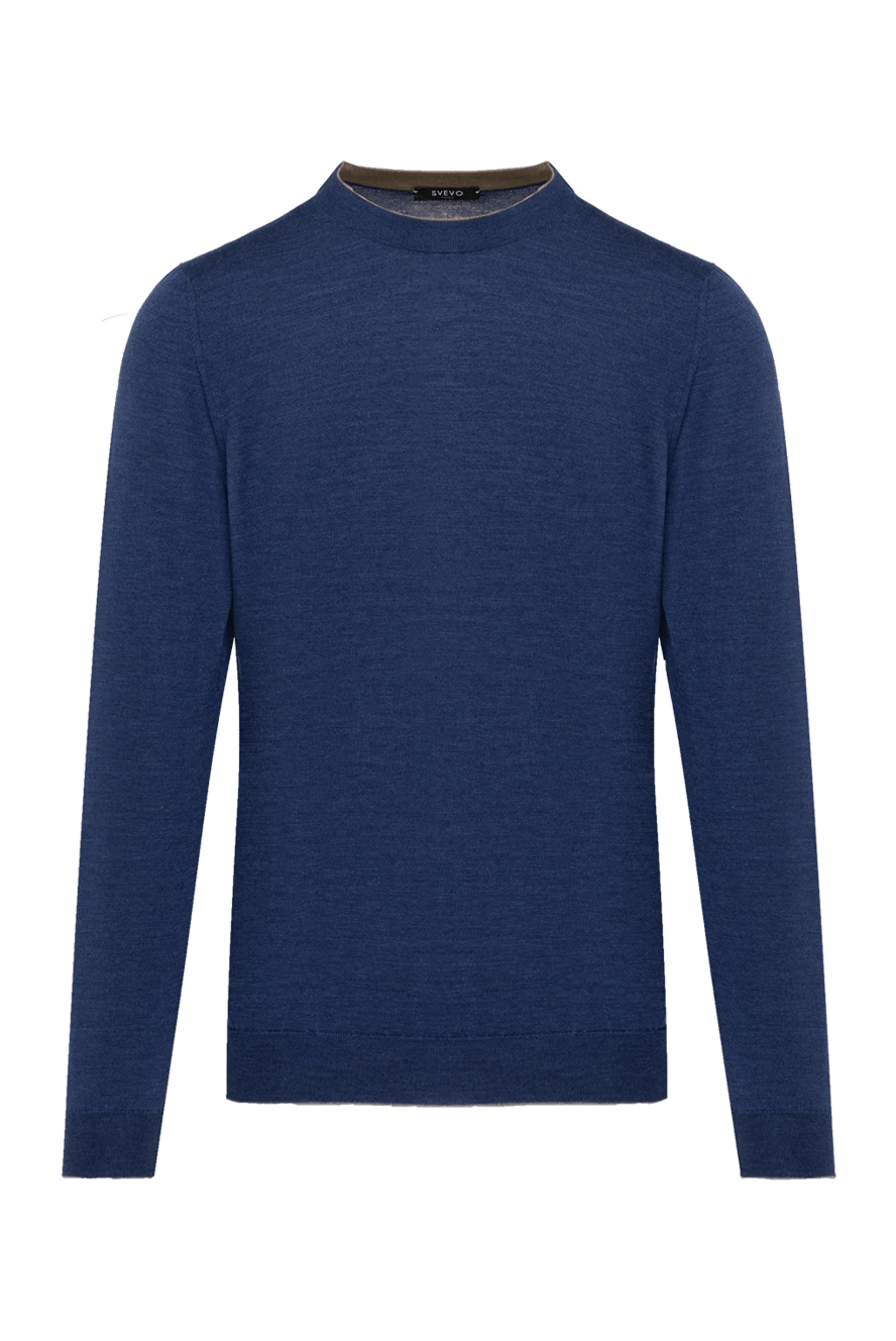 Svevo Blue men's jumper made of wool and silk - 70% wool, 30% silk. Country of manufacture: Italy. Care: specialized cleaning - photo 1