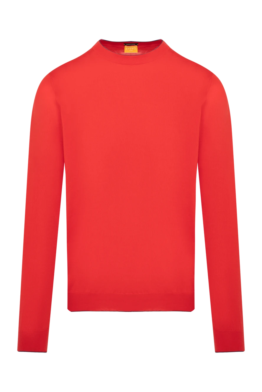 Svevo Long sleeve men's red cashmere and silk jumper - 80% linen, 20% linen. Country of manufacture: Italy. Care: specialized cleaning - photo 1