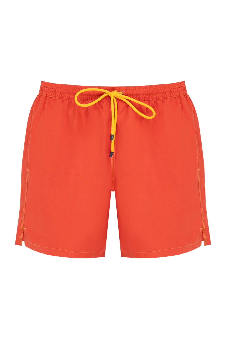 Svevo Red men's beach shorts made of polyester - brand logo. 100% polyester. Closure: drawstring. two side pockets, one back pocket. Country of manufacture: Italy. Care: specialized cleaning - photo 1