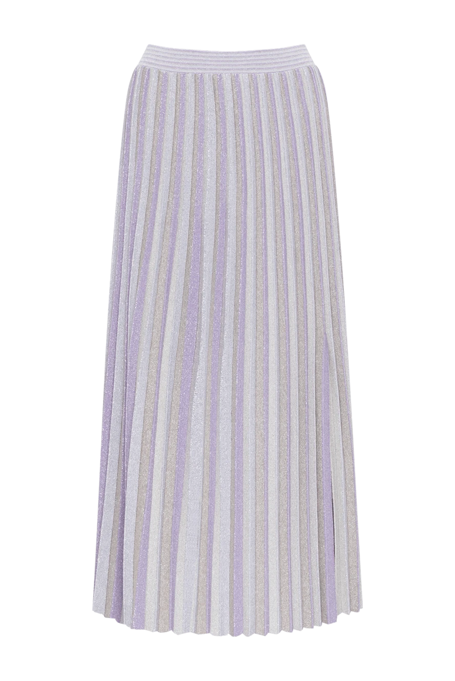 D.Exterior Purple pleated midi skirt with slit - pleated. 70% viscose, 30% polyester. Country of manufacture: Italy. Care: specialized cleaning - photo 1