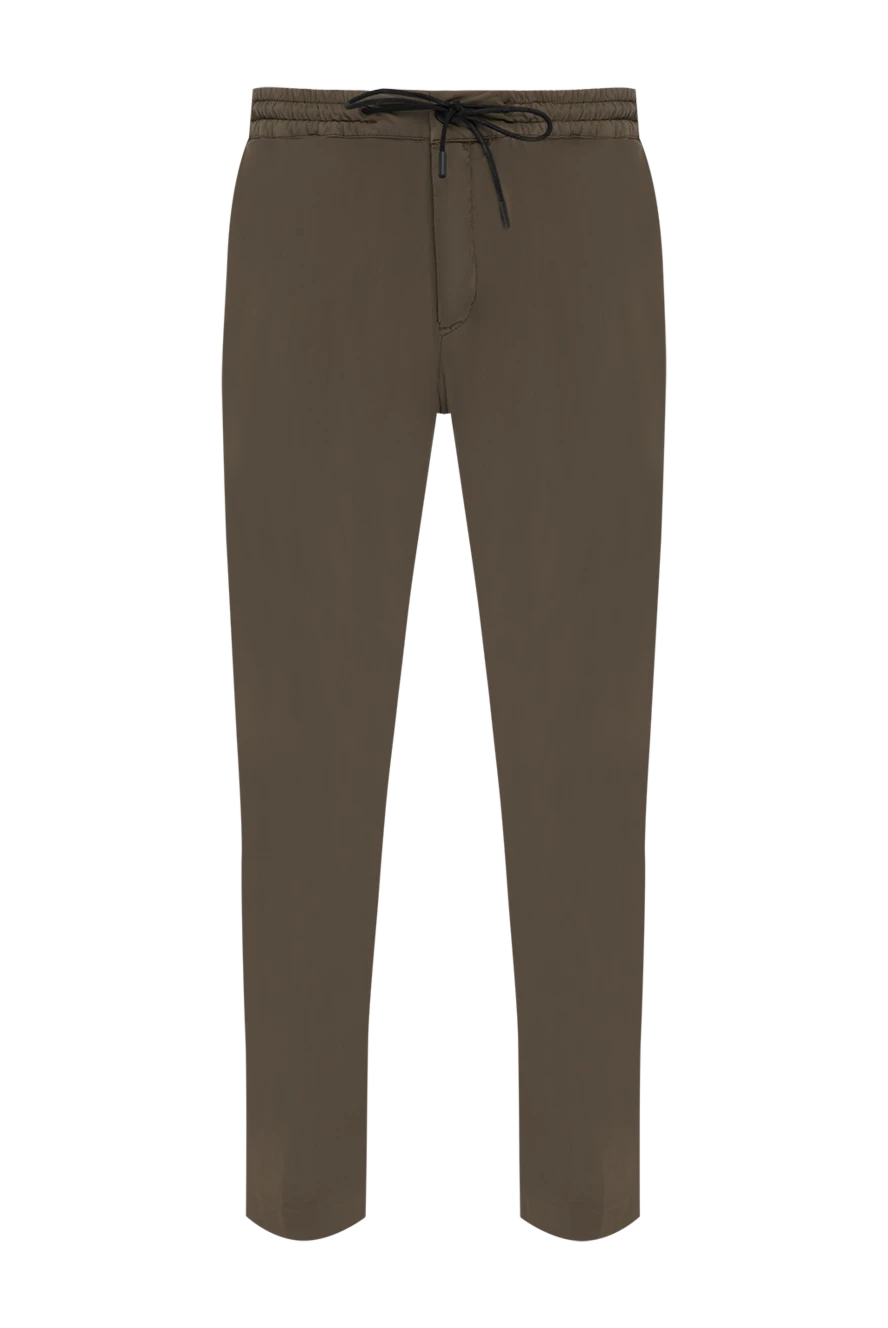 PT01 (Pantaloni Torino) Brown men's pants made of polyamide and elastane - flaps on pockets. 79% polyamide, 21% elastane. Closure: button zipper, drawstring. two front pockets, two back pockets. Country of manufacture: Italy. Care: specialized cleaning - photo 1