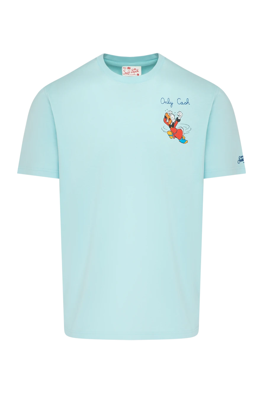 MC2 Saint Barth Men's blue T-shirt made of cotton - Donald Duck drawing, brand logo. Composition:100% cotton. Country of manufacture: Italy. Care: specialized cleaning - photo 1